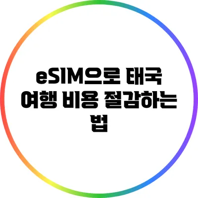 eSIM으로 태국 여행 비용 절감하는 법