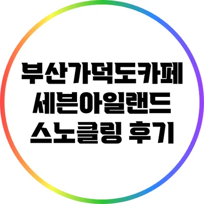 부산가덕도카페 세븐아일랜드 스노클링 후기