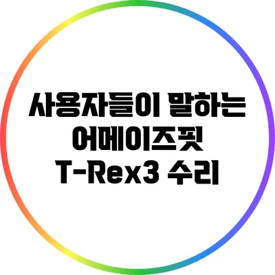 사용자들이 말하는 어메이즈핏 T-Rex3 수리