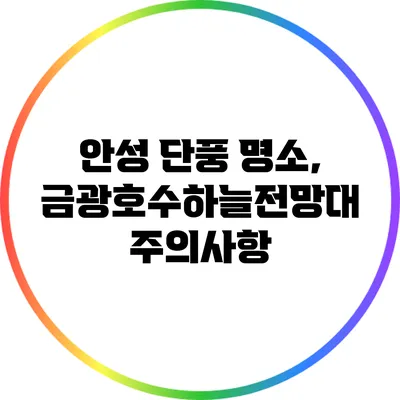 안성 단풍 명소, 금광호수하늘전망대 주의사항