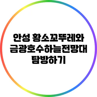 안성 황소꼬뚜레와 금광호수하늘전망대 탐방하기