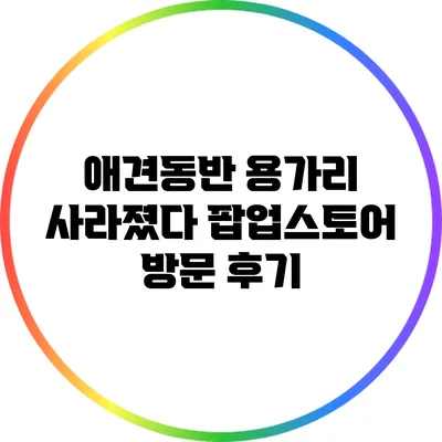 애견동반 용가리 사라졌다 팝업스토어 방문 후기