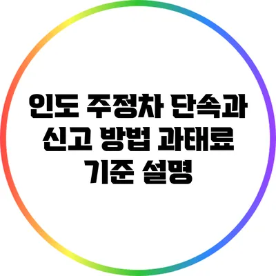 인도 주정차 단속과 신고 방법: 과태료 기준 설명