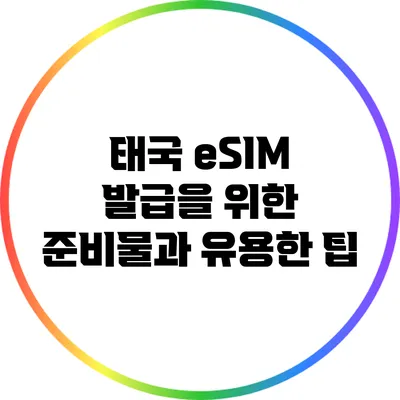 태국 eSIM 발급을 위한 준비물과 유용한 팁