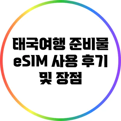 태국여행 준비물: eSIM 사용 후기 및 장점