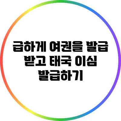 급하게 여권을 발급 받고 태국 이심 발급하기