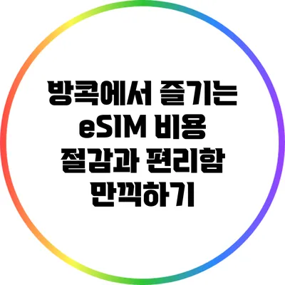 방콕에서 즐기는 eSIM: 비용 절감과 편리함 만끽하기