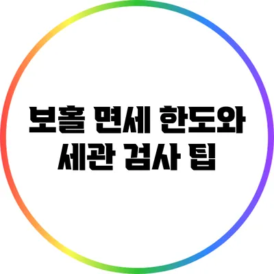 보홀 면세 한도와 세관 검사 팁