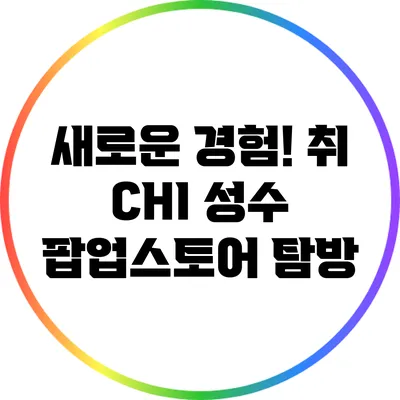 새로운 경험! 취 CHI 성수 팝업스토어 탐방