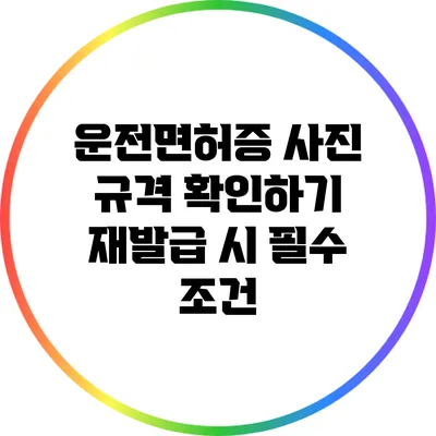 운전면허증 사진 규격 확인하기: 재발급 시 필수 조건