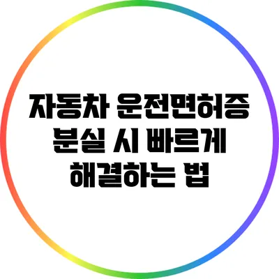 자동차 운전면허증 분실 시 빠르게 해결하는 법