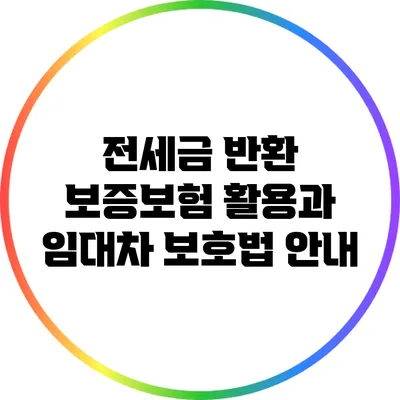 전세금 반환 보증보험 활용과 임대차 보호법 안내