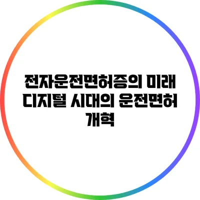 전자운전면허증의 미래: 디지털 시대의 운전면허 개혁