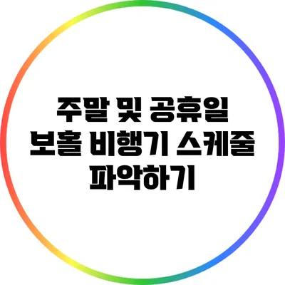 주말 및 공휴일 보홀 비행기 스케줄 파악하기