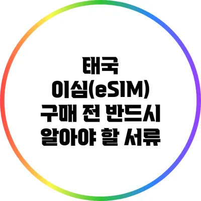 태국 이심(eSIM) 구매 전 반드시 알아야 할 서류