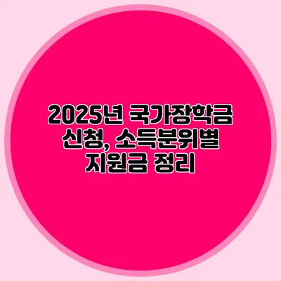 2025년 국가장학금 신청, 소득분위별 지원금 정리