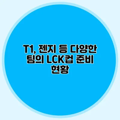 T1, 젠지 등 다양한 팀의 LCK컵 준비 현황