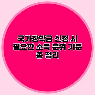 국가장학금 신청 시 필요한 소득 분위 기준 총 정리