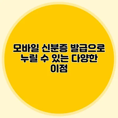 모바일 신분증 발급으로 누릴 수 있는 다양한 이점