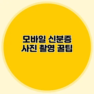 모바일 신분증 사진 촬영 꿀팁