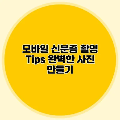 모바일 신분증 촬영 Tips 완벽한 사진 만들기