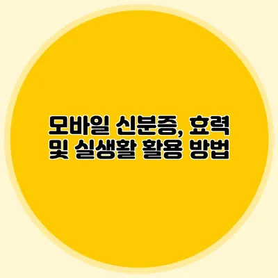 모바일 신분증, 효력 및 실생활 활용 방법