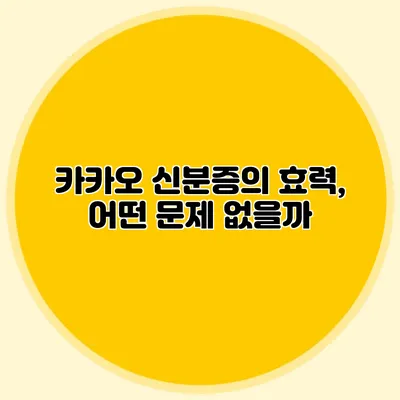 카카오 신분증의 효력, 어떤 문제 없을까?