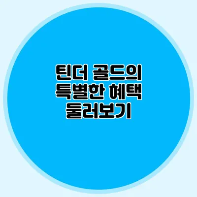 틴더 골드의 특별한 혜택 둘러보기