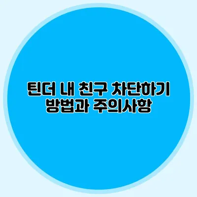 틴더 내 친구 차단하기 방법과 주의사항