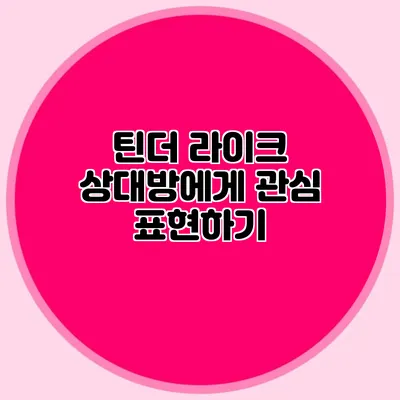 틴더 라이크 상대방에게 관심 표현하기