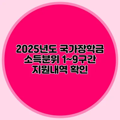 2025년도 국가장학금 소득분위 1~9구간 지원내역 확인