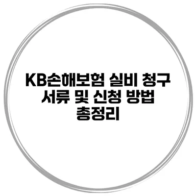 KB손해보험 실비 청구 서류 및 신청 방법 총정리