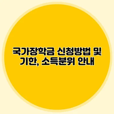 국가장학금 신청방법 및 기한, 소득분위 안내
