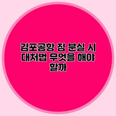 김포공항 짐 분실 시 대처법 무엇을 해야 할까?