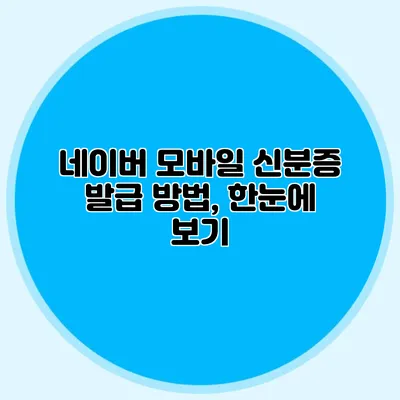 네이버 모바일 신분증 발급 방법, 한눈에 보기