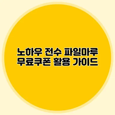 노하우 전수 파일마루 무료쿠폰 활용 가이드