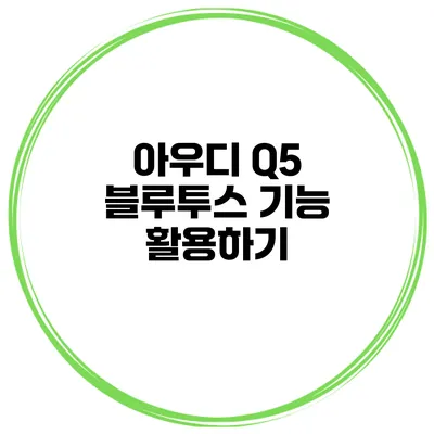 아우디 Q5 블루투스 기능 활용하기