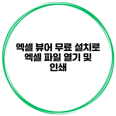 엑셀 뷰어 무료 설치로 엑셀 파일 열기 및 인쇄