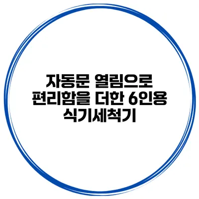 자동문 열림으로 편리함을 더한 6인용 식기세척기