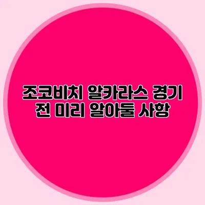 조코비치 알카라스 경기 전 미리 알아둘 사항