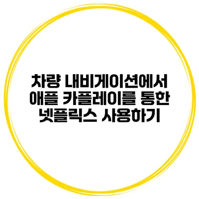 차량 내비게이션에서 애플 카플레이를 통한 넷플릭스 사용하기