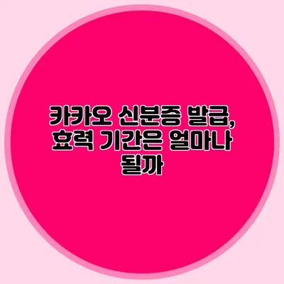 카카오 신분증 발급, 효력 기간은 얼마나 될까?