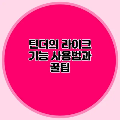 틴더의 라이크 기능 사용법과 꿀팁